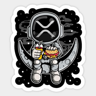 Astronaut Fastfood Ripple XRP Coin To The Moon Crypto Token Cryptocurrency Wallet HODL Birthday Gift For Men Women Sticker